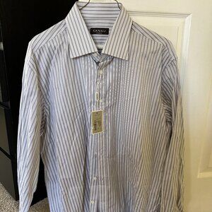 Canali Men's Stripped Button Down Shirt Size 17 (43) Brand NEW!!